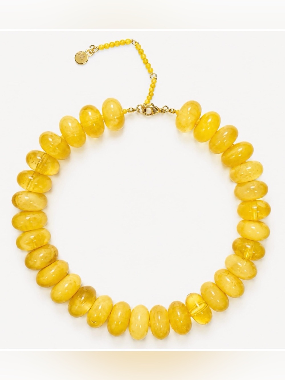 NEW Mayamar Semi-Precious Aventurine Yellow Oval Bead Necklace